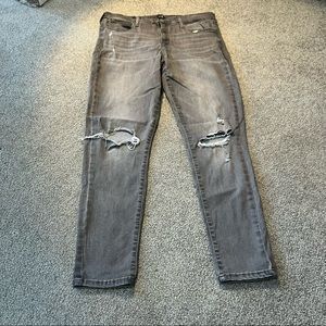 Gap Women's Skinny‎ Jeans Favorite Jegging 10/30 Gray Ripped Distressed Stretch